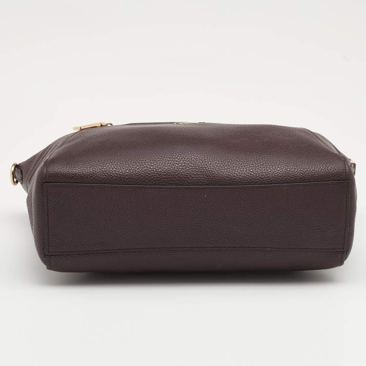 Pre Owned Coach Burgundy Pebbled Leather Prairie Satchel