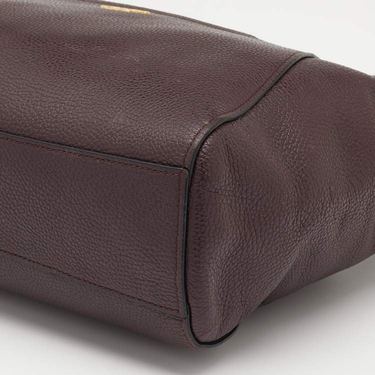 Pre Owned Coach Burgundy Pebbled Leather Prairie Satchel