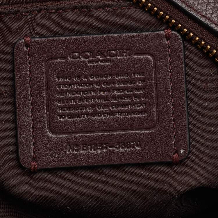 Pre Owned Coach Burgundy Pebbled Leather Prairie Satchel
