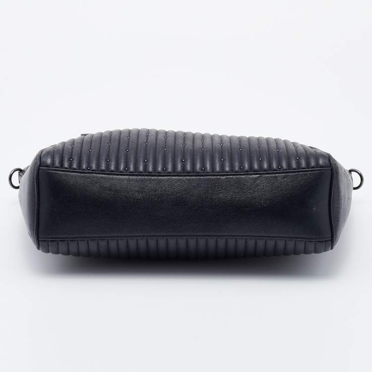 Pre Owned Coach Black Quilted Leather Studded Prairie Satchel