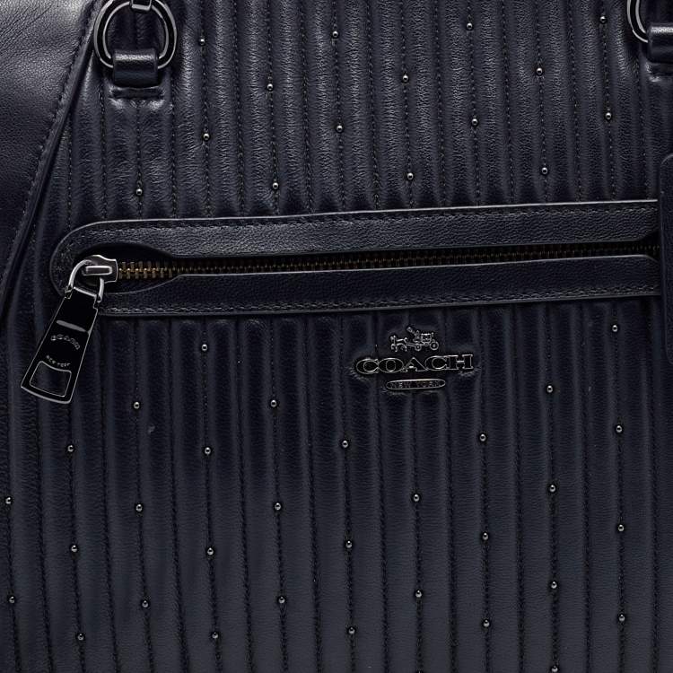 Pre Owned Coach Black Quilted Leather Studded Prairie Satchel