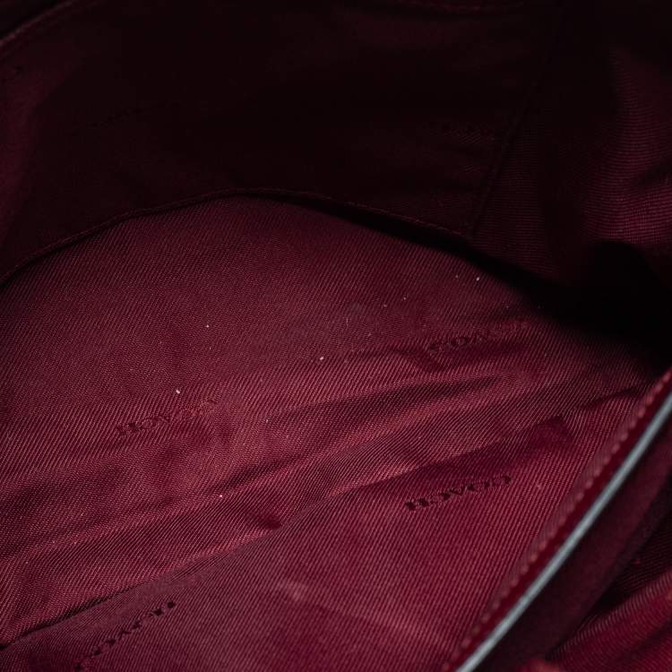 Pre Owned Coach Burgundy Leather Turnlock Charlie Carryall Tote