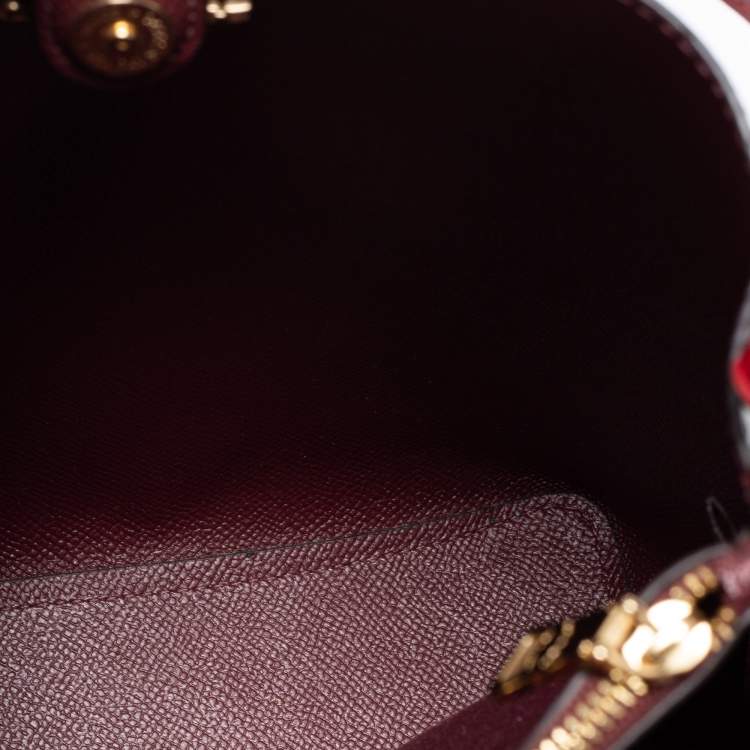 Pre Owned Coach Brown/Red Signature Coated Canvas and Leather Small Town Bucket Bag
