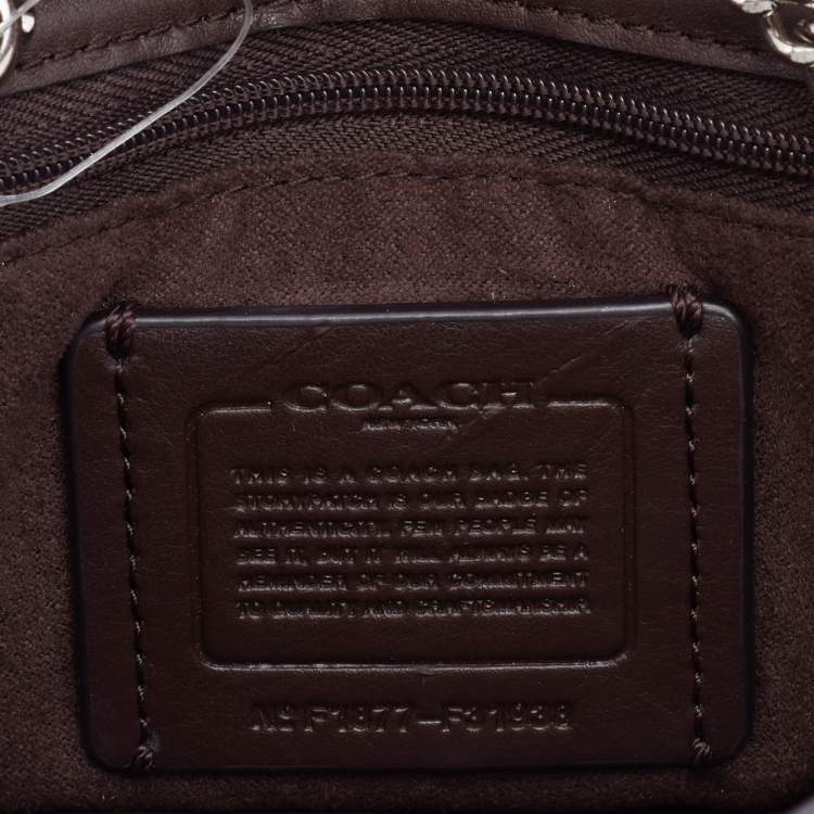 Pre Owned Coach Metallic Beige Leather Bowery Crossbody Bag