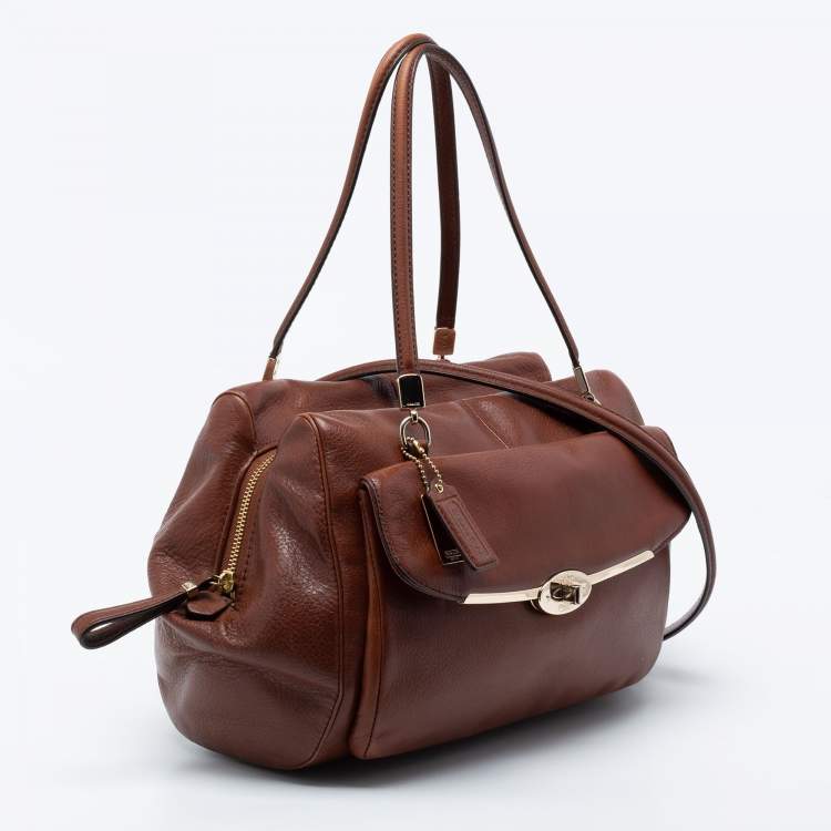 Pre Owned Coach Brown Leather Madison Madeline Satchel