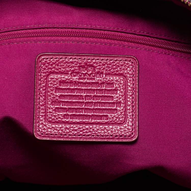 Pre Owned Coach Pink Leather And Nylon Charlie Backpack