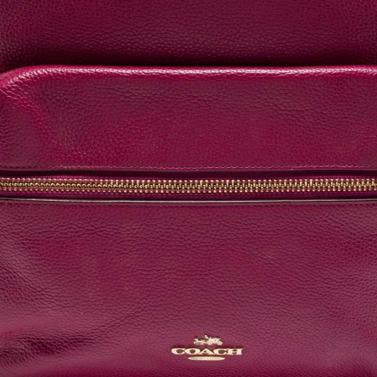 Pre Owned Coach Pink Leather And Nylon Charlie Backpack