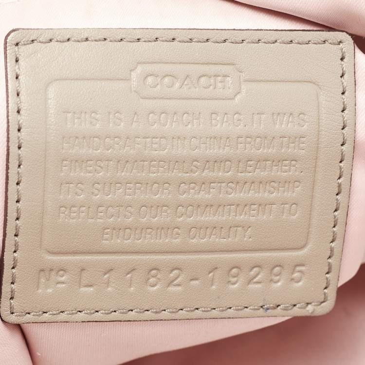 Pre Owned Coach Beige Leather Kristin Shoulder Bag