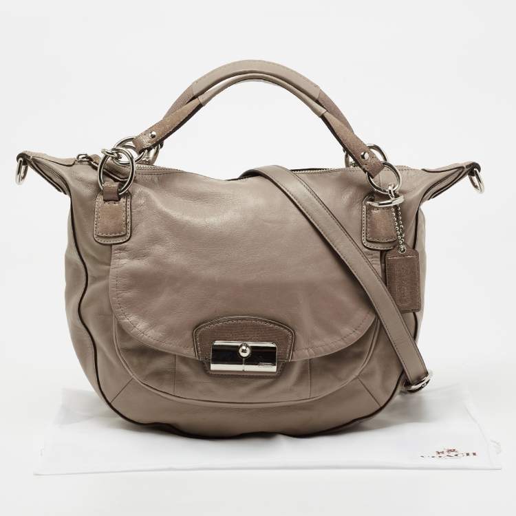Pre Owned Coach Beige Leather Kristin Shoulder Bag