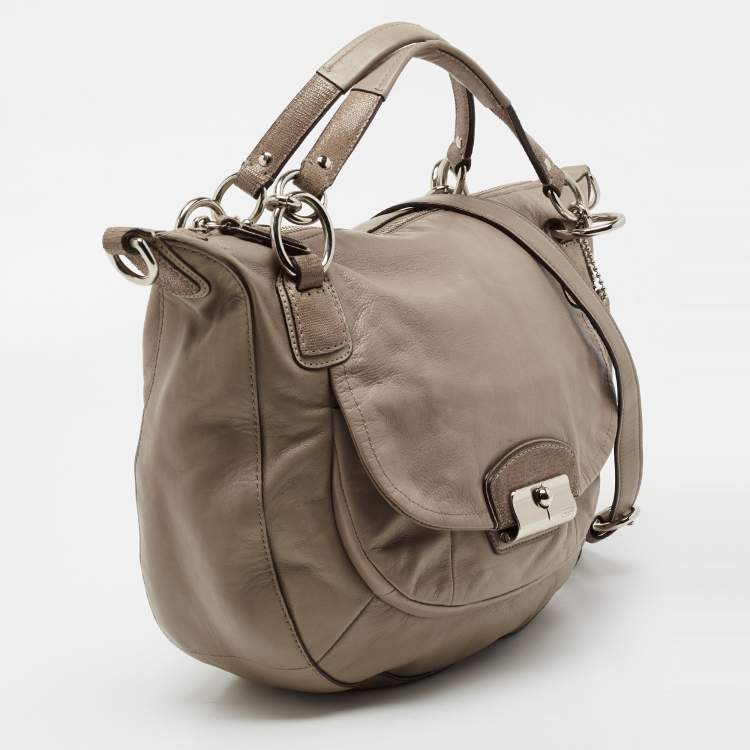 Pre Owned Coach Beige Leather Kristin Shoulder Bag