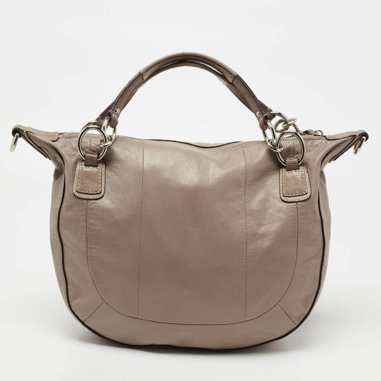 Pre Owned Coach Beige Leather Kristin Shoulder Bag