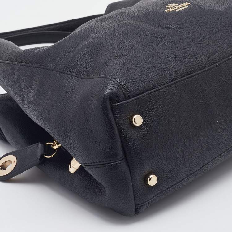 Pre Owned Coach Black Pebbled Leather Edie 31 Shoulder Bag