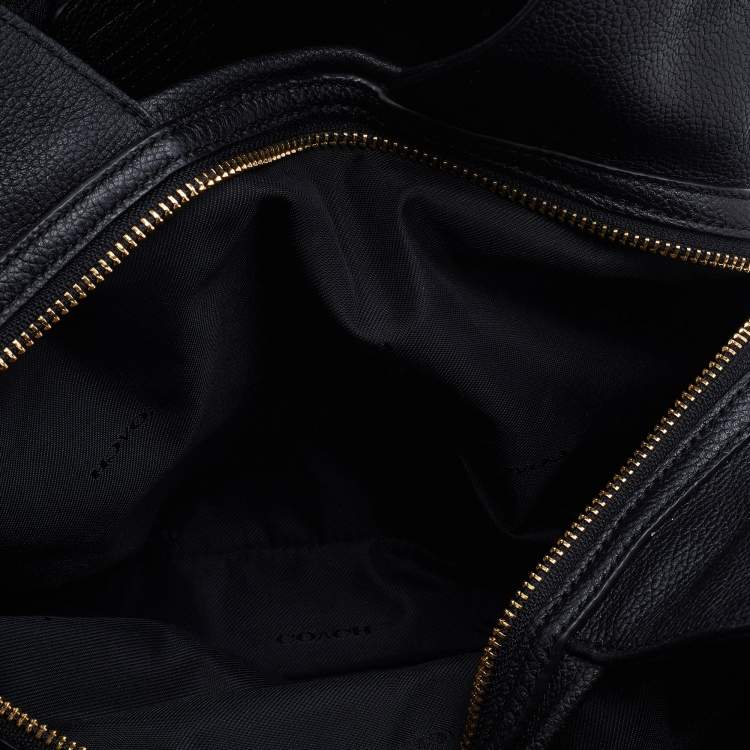 Pre Owned Coach Black Pebbled Leather Edie 31 Shoulder Bag