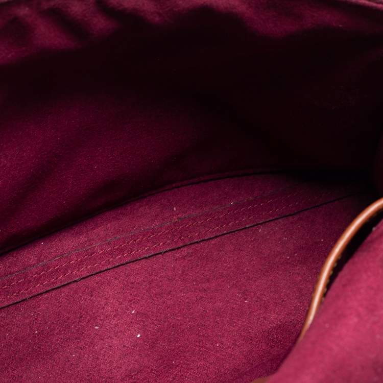 Pre Owned Coach Tan Leather And Signature Coated Canvas Parker Shoulder Bag