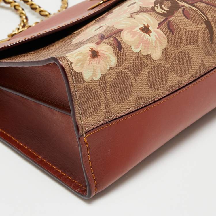 Pre Owned Coach Beige/Brown Signature Coated Canvas and Leather Parker Shoulder Bag