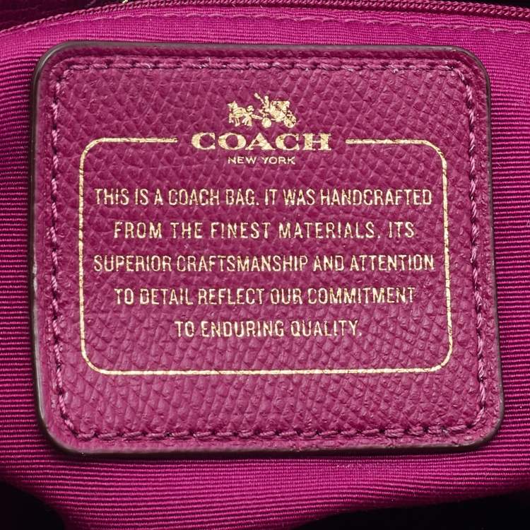 مملوكة مسبقًا Coach Magenta Leather Town Tote