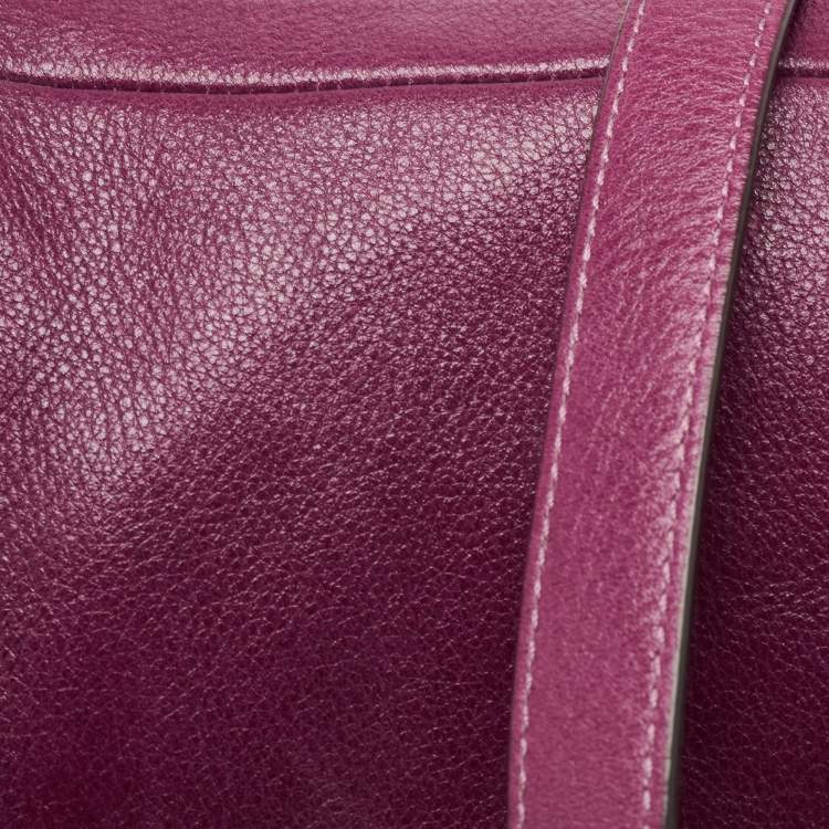 Pre Owned Coach Purple Leather Straps Satchel