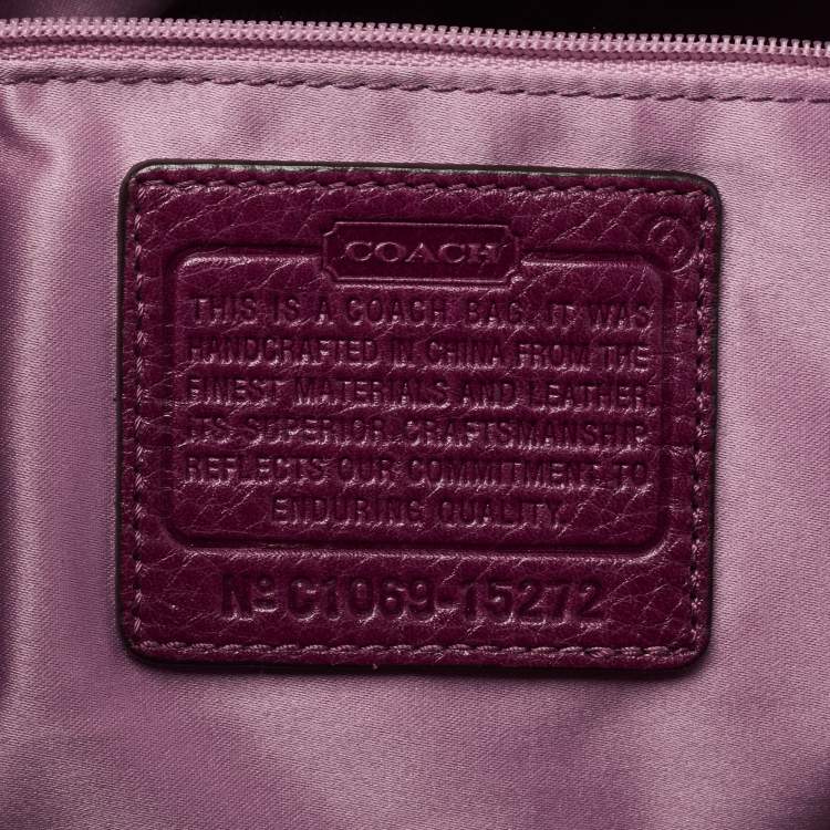 Pre Owned Coach Purple Leather Straps Satchel