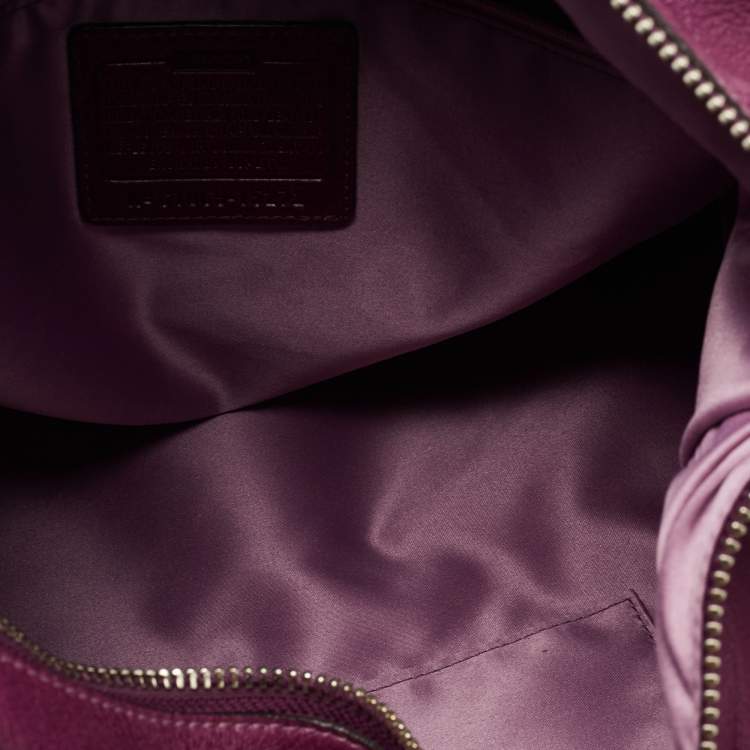 Pre Owned Coach Purple Leather Straps Satchel