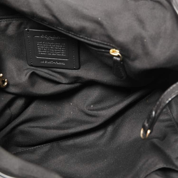 Pre Owned Coach Black Leather Lexy Tote