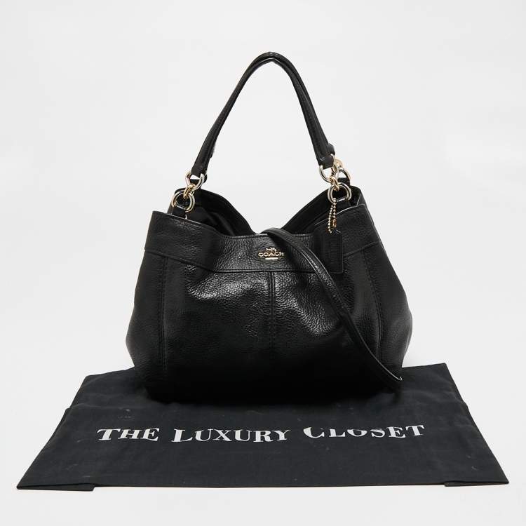 Pre Owned Coach Black Leather Lexy Tote
