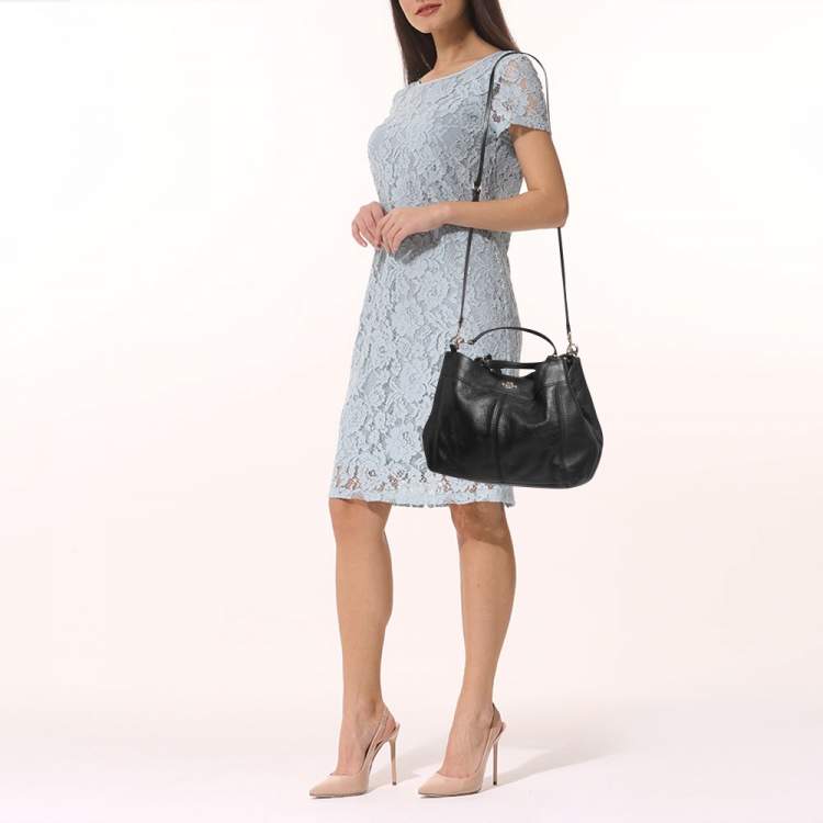 Pre Owned Coach Black Leather Lexy Tote