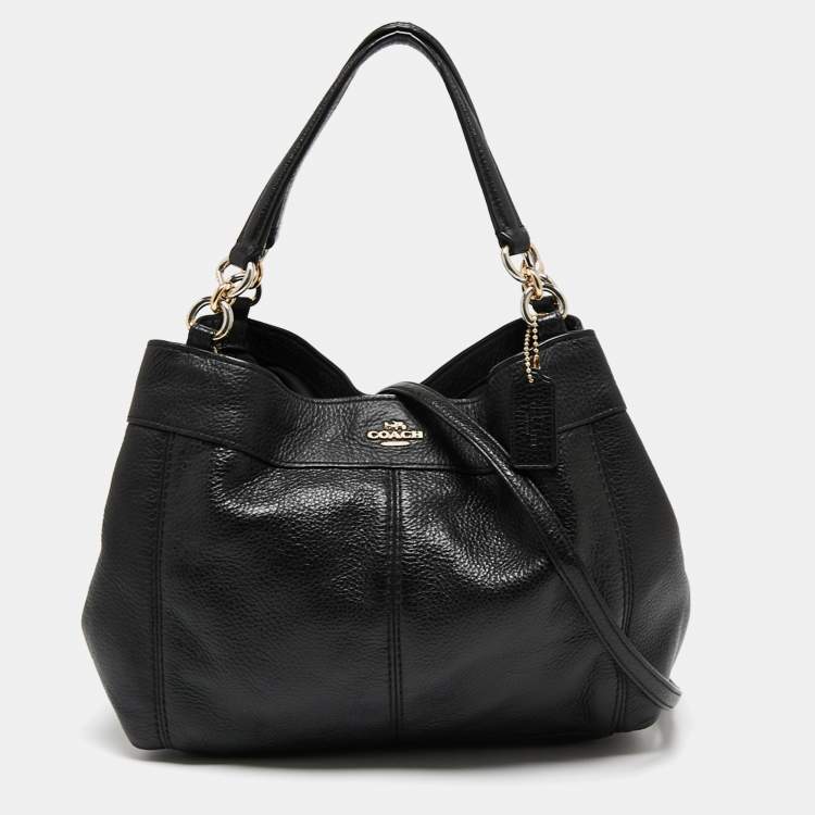 Pre Owned Coach Black Leather Lexy Tote