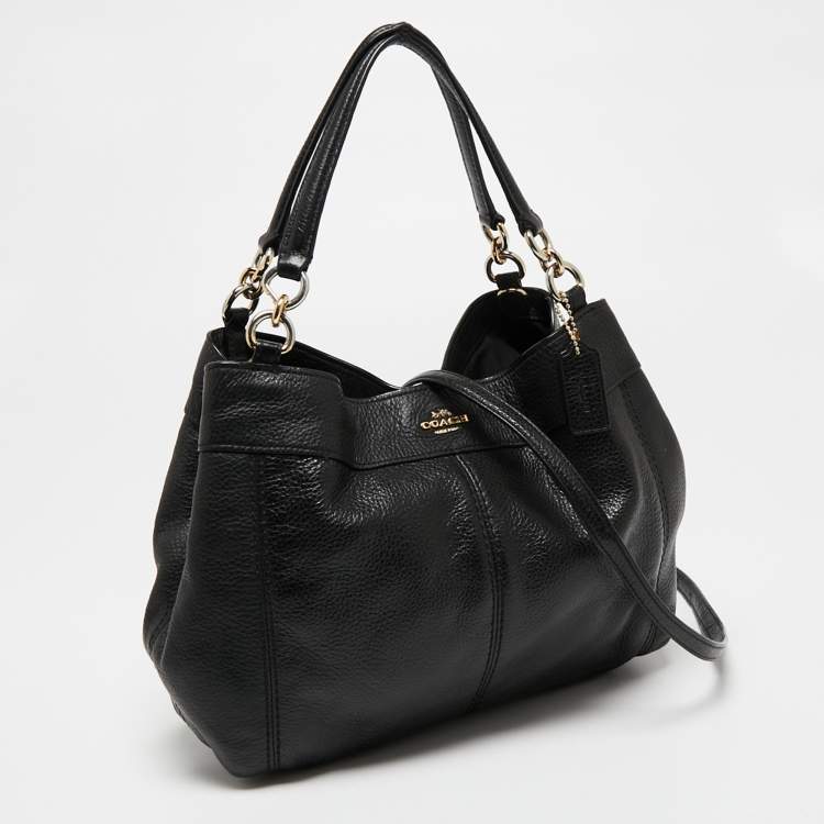 Pre Owned Coach Black Leather Lexy Tote