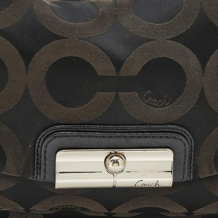 Pre Owned Coach Back Canvas and Leather Kristin Hobo 