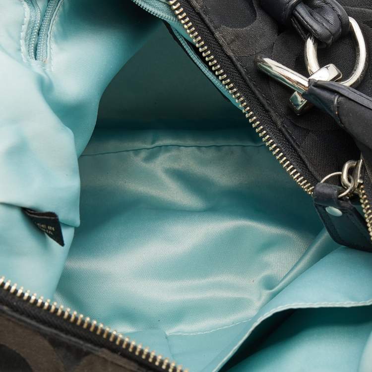 Pre Owned Coach Back Canvas and Leather Kristin Hobo 