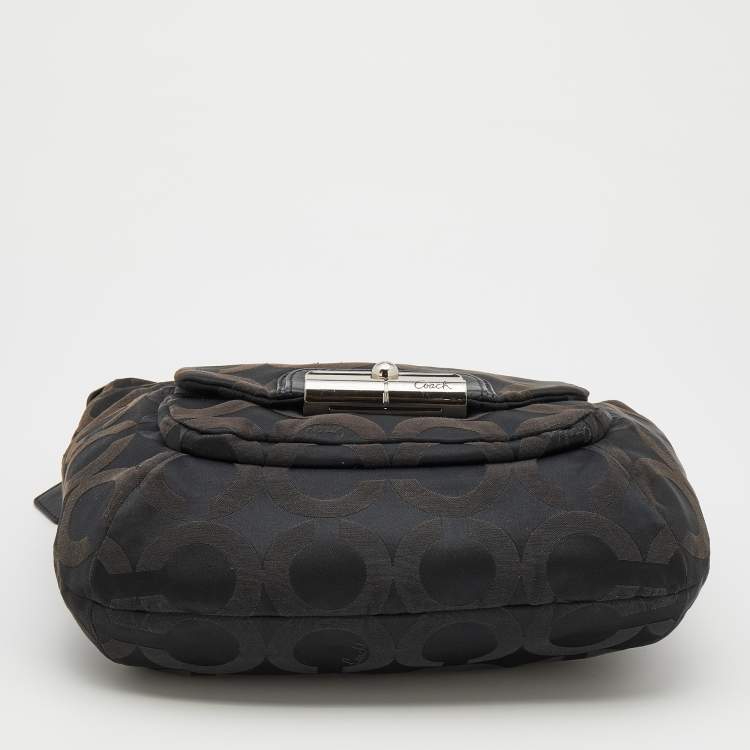 Pre Owned Coach Back Canvas and Leather Kristin Hobo 