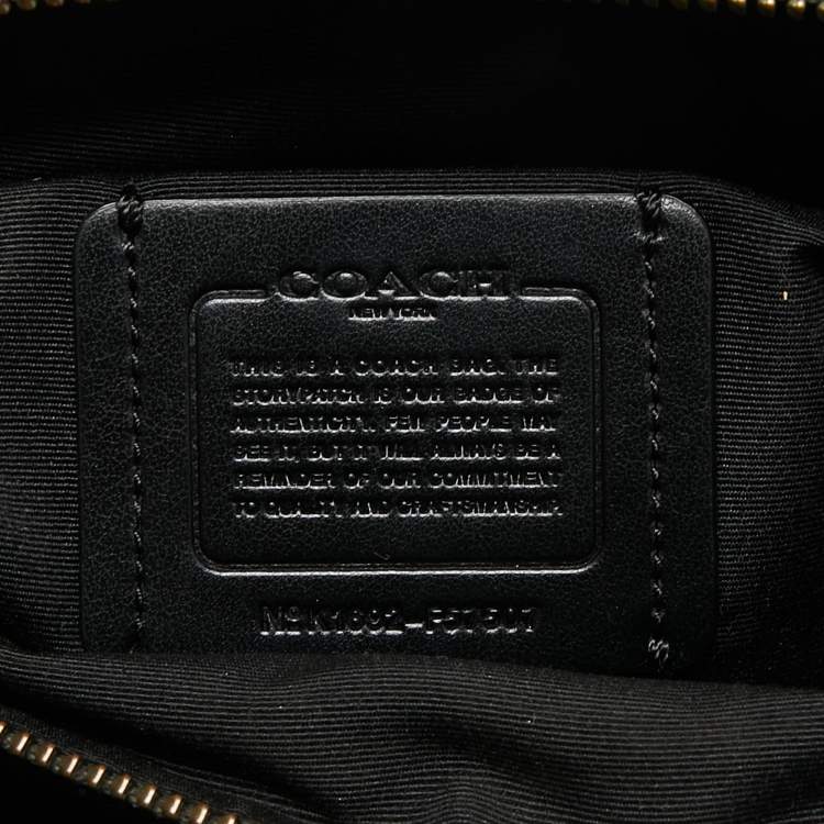 Pre Owned Coach Black/Beige Leather Snake Embossed And Leather Minetta Cross Body Bag