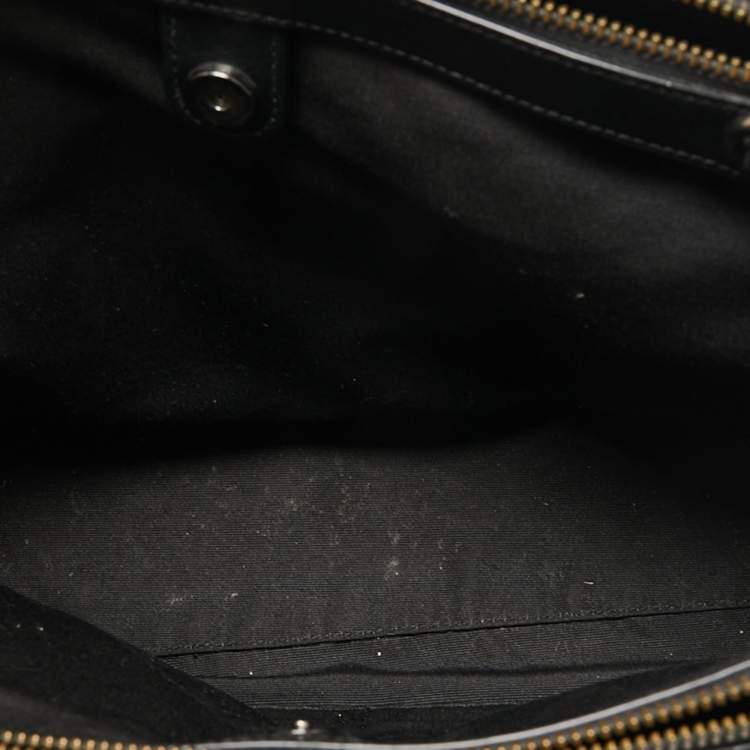 Pre Owned Coach Black/Beige Leather Snake Embossed And Leather Minetta Cross Body Bag