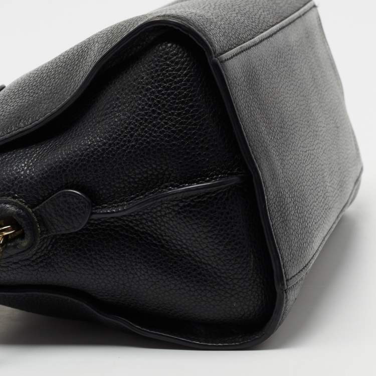 Pre Owned Coach Black Pebbled Leather Small Nolita Satchel