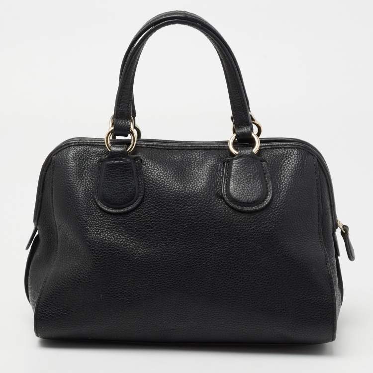 Pre Owned Coach Black Pebbled Leather Small Nolita Satchel
