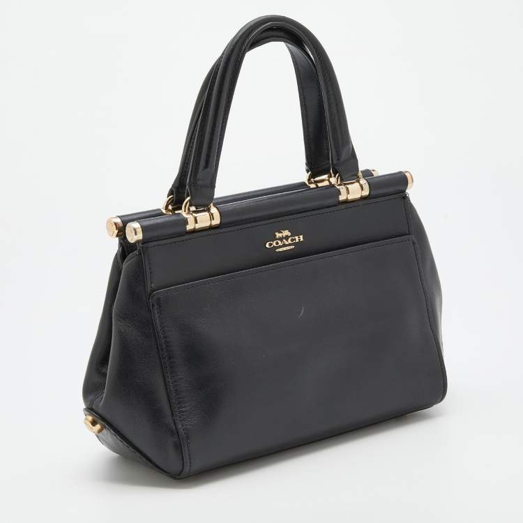 Pre Owned Coach Black Leather 20 Grace Satchel