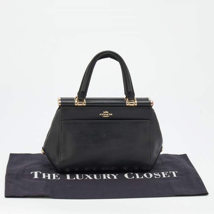 Pre Owned Coach Black Leather 20 Grace Satchel