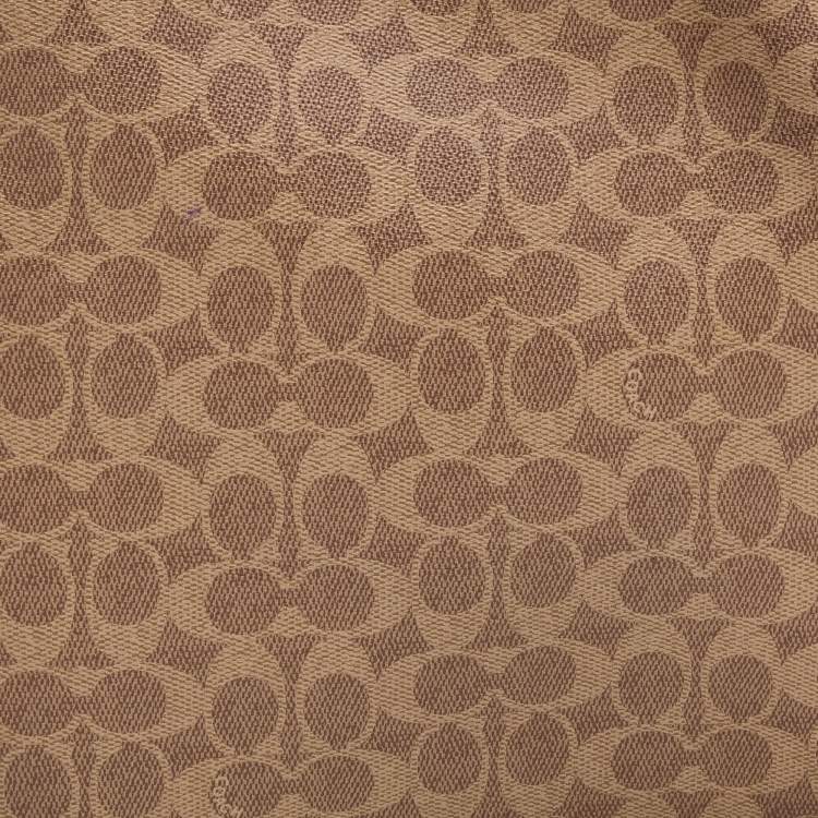 Pre Owned Coach Burnt Orange/Beige Coated Canvas and Leather Shay Shoulder Bag