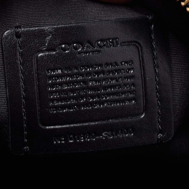 Pre Owned Coach Black Pebbled Leather Elle Hobo