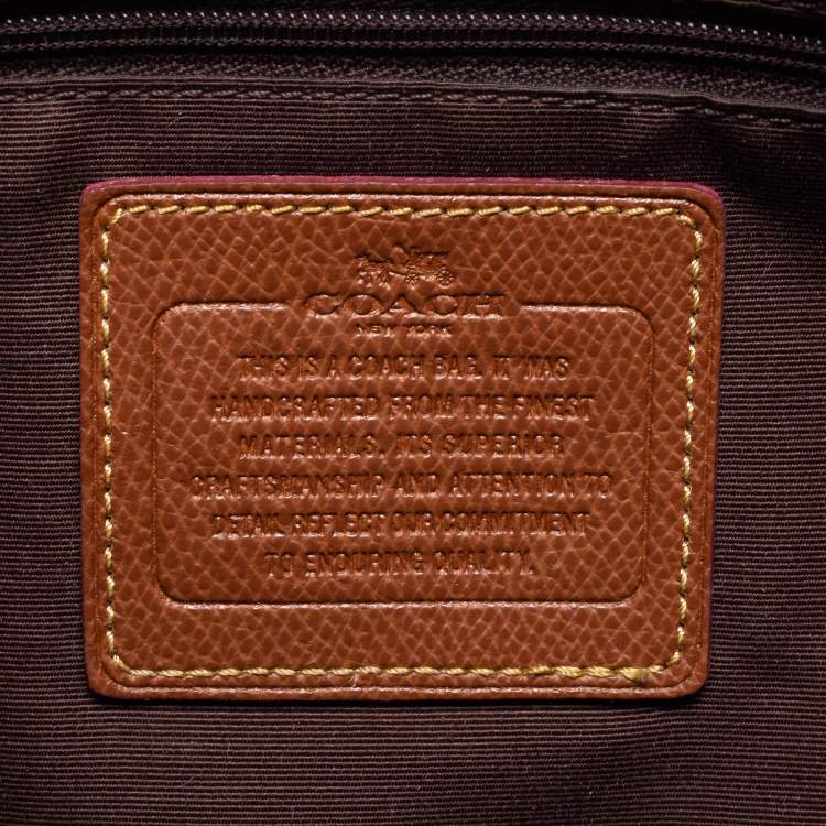 Pre Owned Coach Brown Signature Coated Canvas and Leather File Messenger Bag