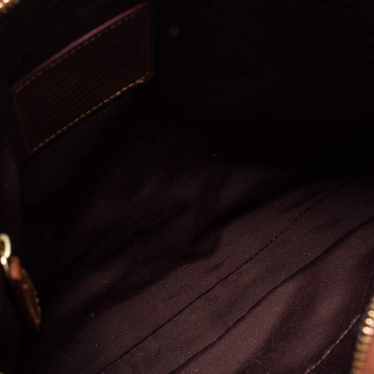 Pre Owned Coach Brown Signature Coated Canvas and Leather File Messenger Bag