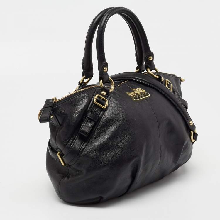Pre Owned Coach Black Leather Madison Satchel
