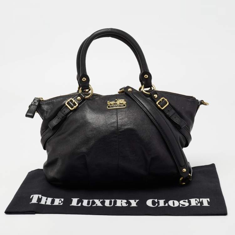 Pre Owned Coach Black Leather Madison Satchel