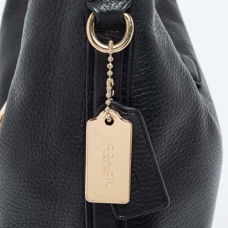 Pre Owned Coach Black Leather Amber Hobo