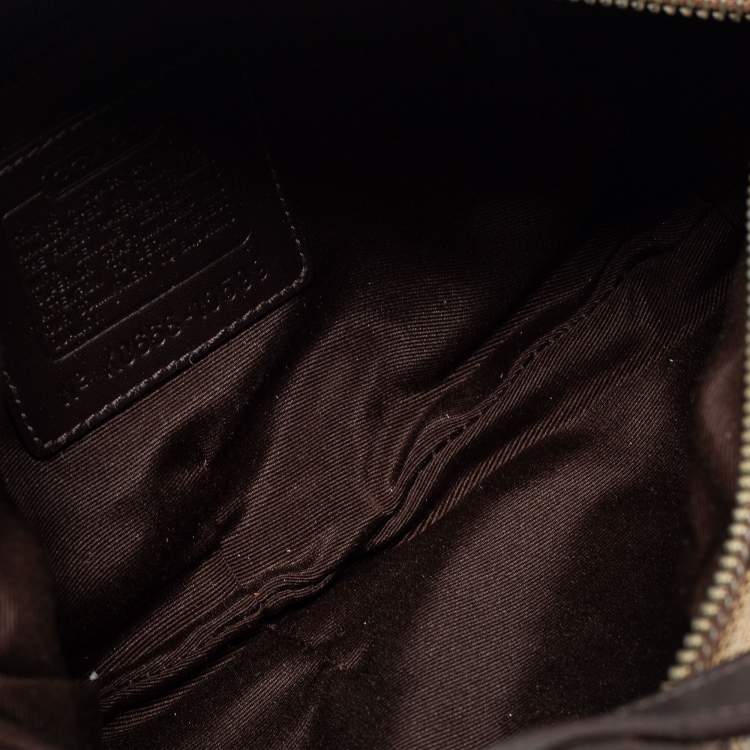 Pre Owned Coach Beige/Brown Signature Canvas and Leather Soho Hobo