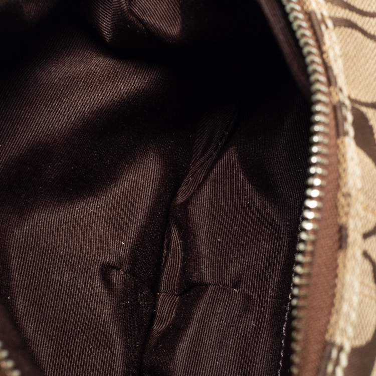 Pre Owned Coach Beige/Brown Signature Canvas and Leather Soho Hobo