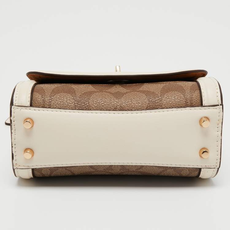 Pre Owned Coach Multicolor Signature Canvas and Leather Micro Top Handle Bag