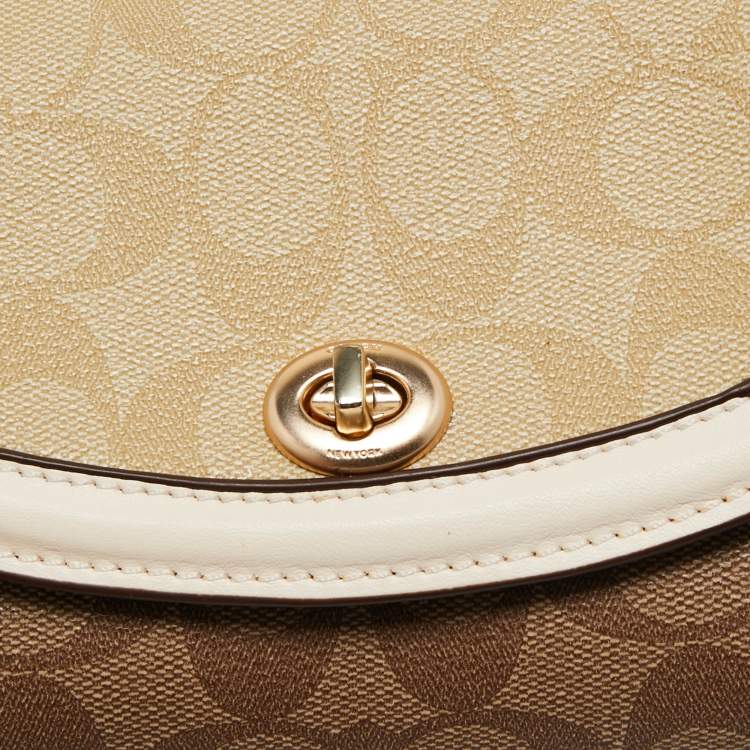 Pre Owned Coach Multicolor Signature Canvas and Leather Micro Top Handle Bag
