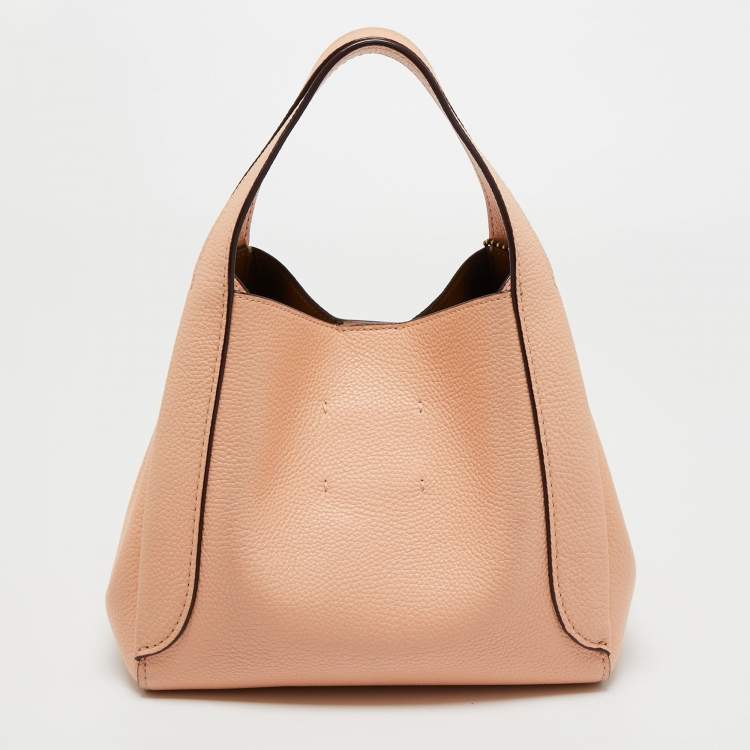 Pre Owned Coach Orange Pebbled Leather Hadley 21 Hobo