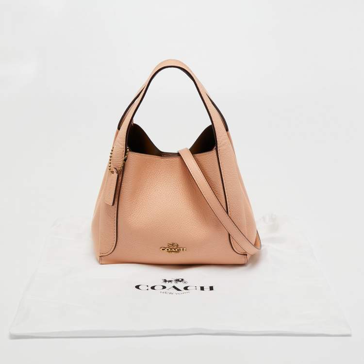 Pre Owned Coach Orange Pebbled Leather Hadley 21 Hobo